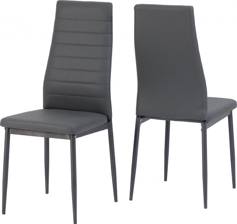 Abbey Grey Faux Leather Dining Chair